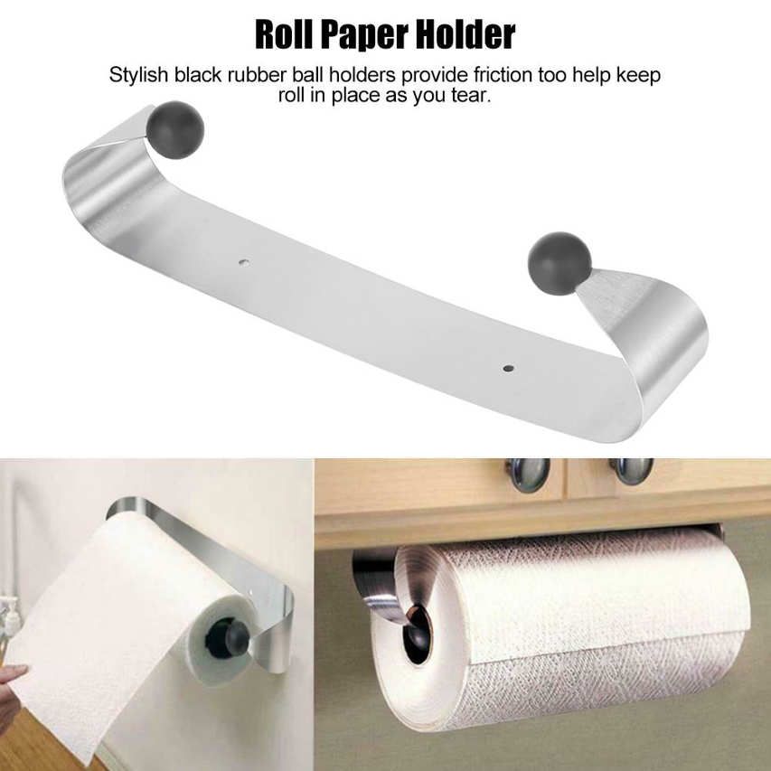 Wall Mounted Paper Towel Holder Stainless Steel Roll Rack for Kitchen Under Cabinet