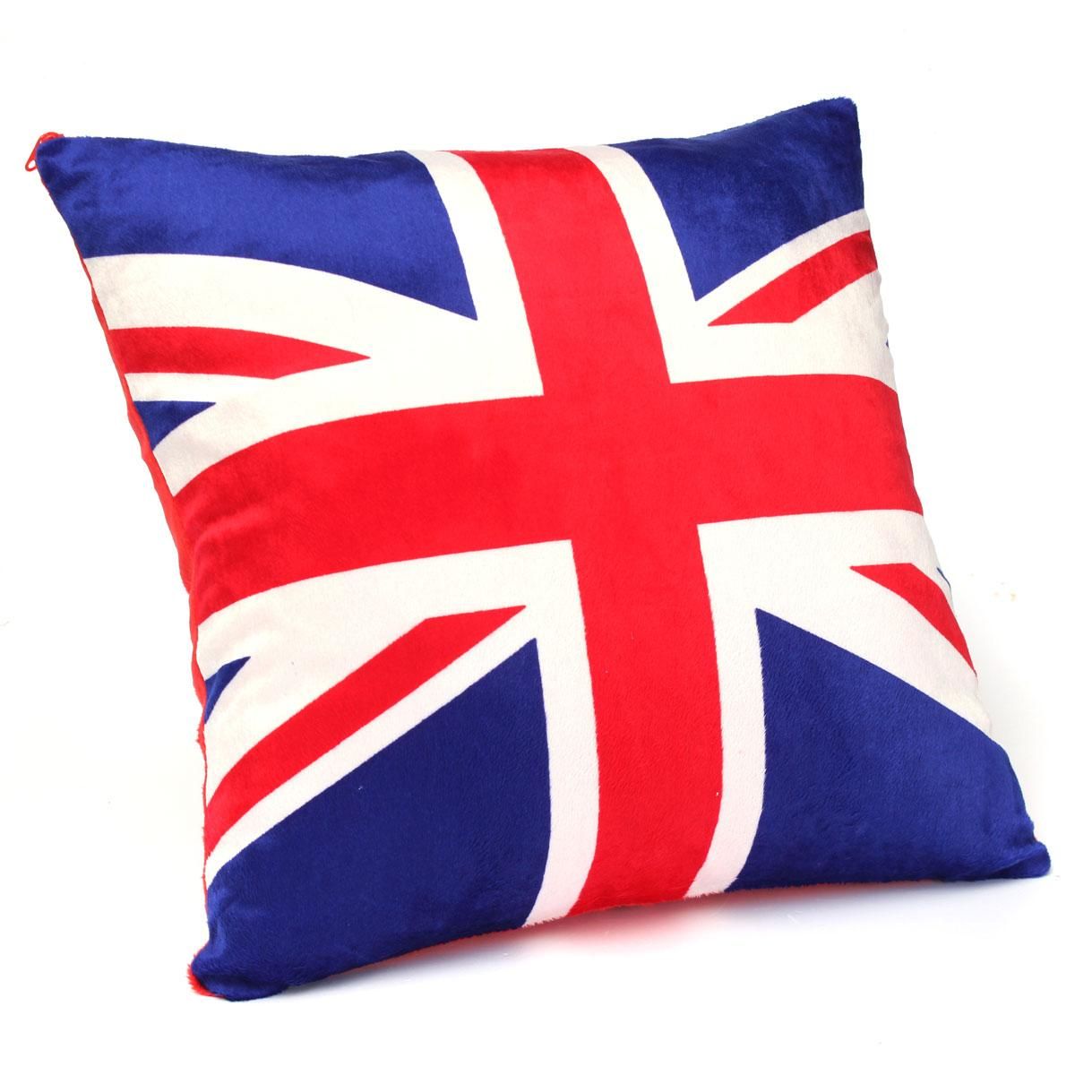 16'' US UK National Flag Pillow Case Bedding Cushion Cover Bag Home Sofa Bed Xmas Decor - UK Flag