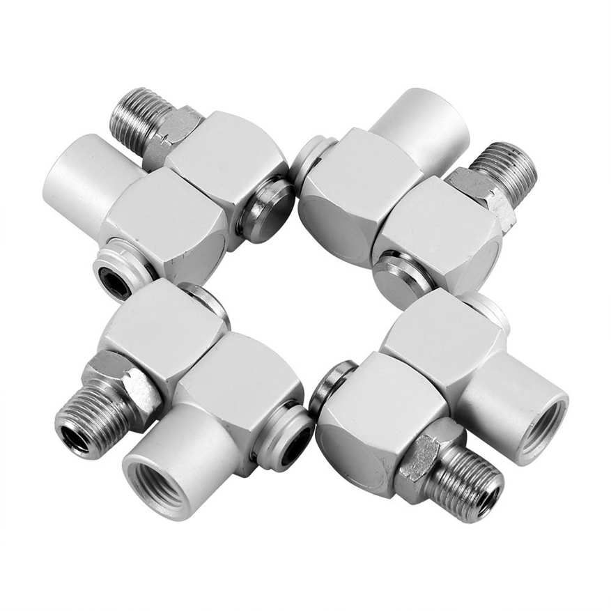 Hose Fittings 4pcs/Set Adapter Tool Air Connector 360 Swivel Attachments Compressor Kit