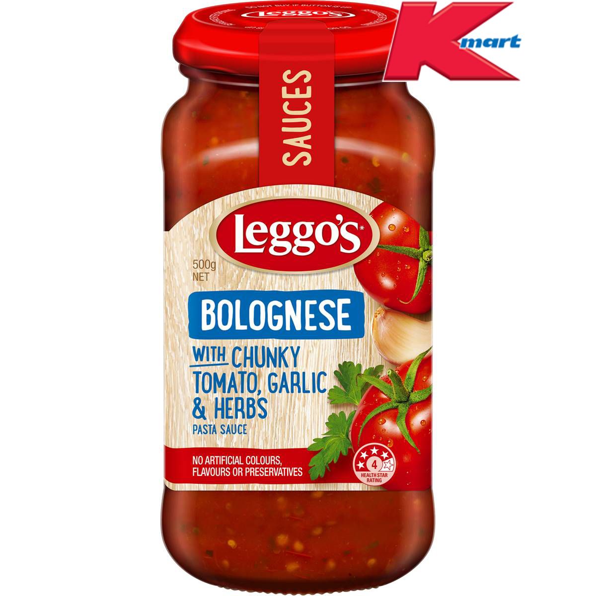 Leggo's Bolognese with CHUNKY TOMATO, GARLIC & HERBS Pasta Sauce - 500g