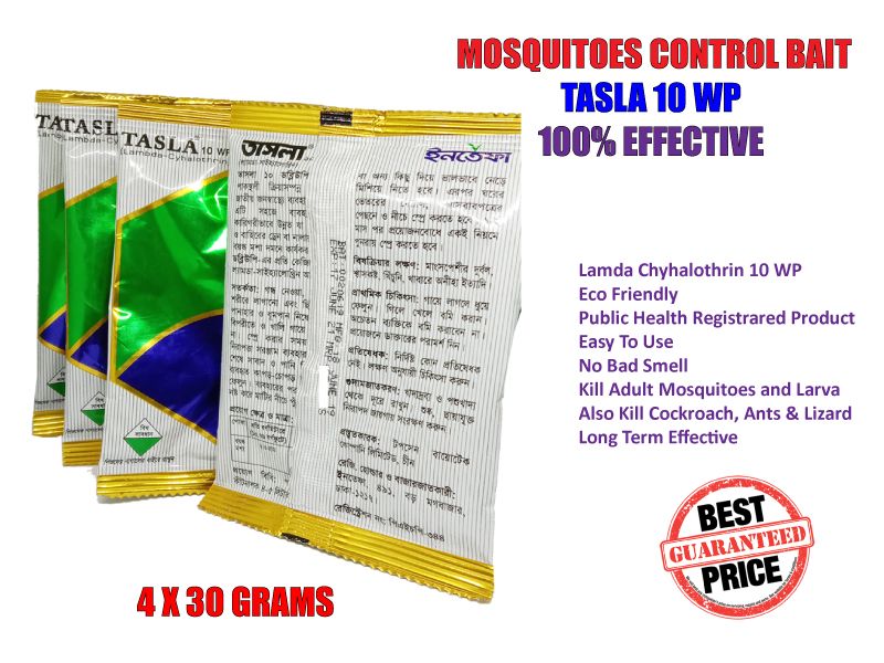 TASLA 10 WP 30 GRAMS x 4 PACKS FOR MOSQUITOES & BED BUGS CONTROL