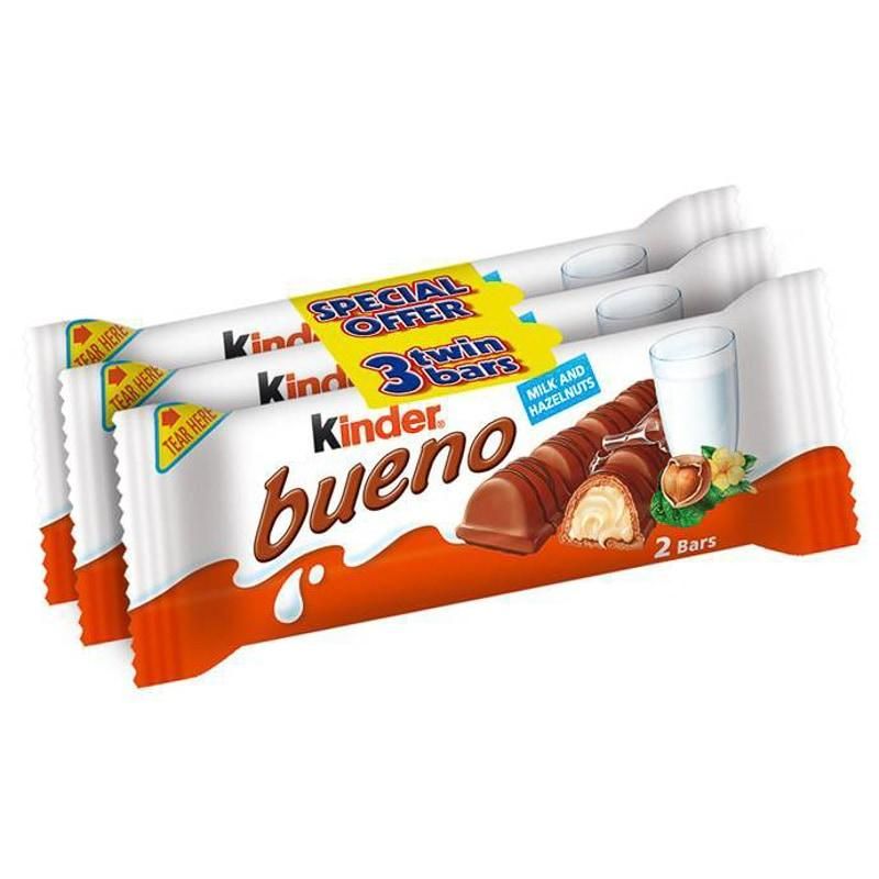 Kinder Bueno 2 Bars Pack # 3 Pcs - 43 gm(Per Pcs)