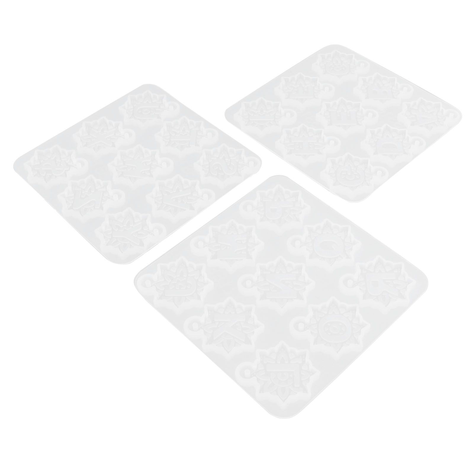 Romeng La 3Pcs Silicone Molds 26 Letters Epoxy Resin Drop Glue DIY Lace Pattern Pendants Making Set