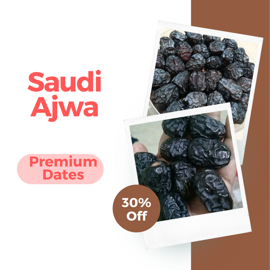 Organic Premium Ajwa Dates - Ajwa Khejur - 500gm (Saudi Arabia)
