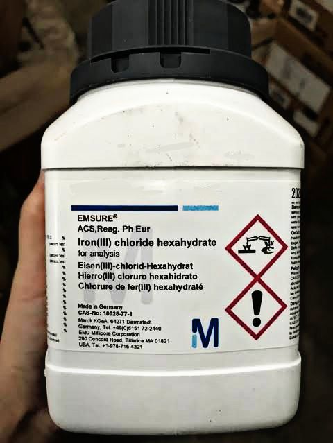 Ferric Chloride / Iron(III) Chloride / Merck - Germany -  500 gm ~ For Water Treatment, Laboratory, Make Printed Circuit Boards (PCB) By Etching Copper & Other Uses