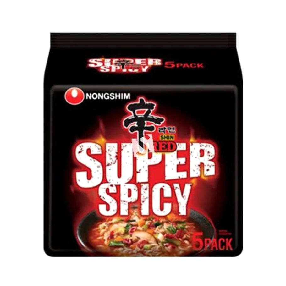 Nongshim Shin Red Super Spicy Ramen - 5 In 1 Pack