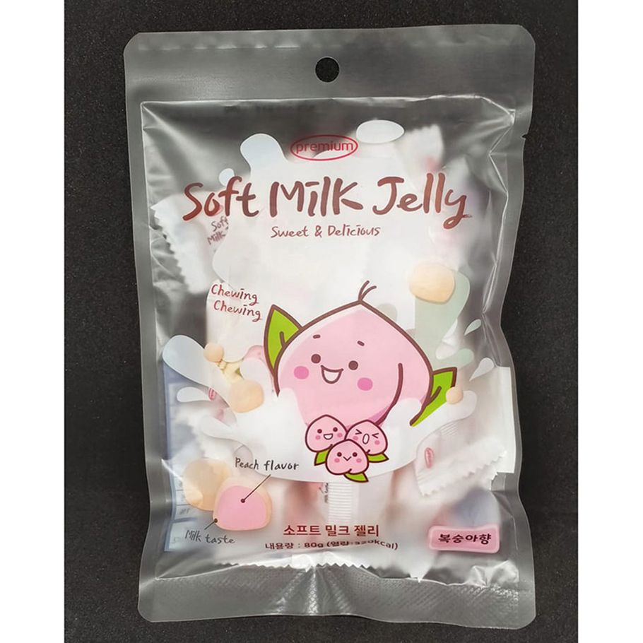 Premium Soft Milk Jelly-Peach Flavour-80G (China)