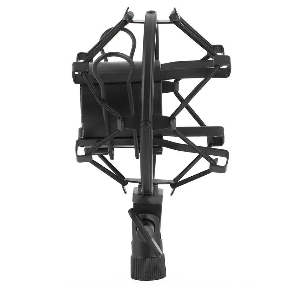 1.7-1.8in diameter microphone holder metal practical shock mount black for gaming podcasting recording studio