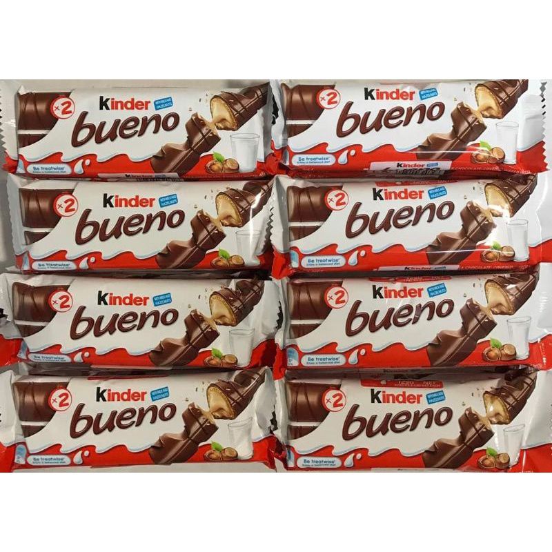 Kinder Bueno Chocolate 43gm bar - 8 pack