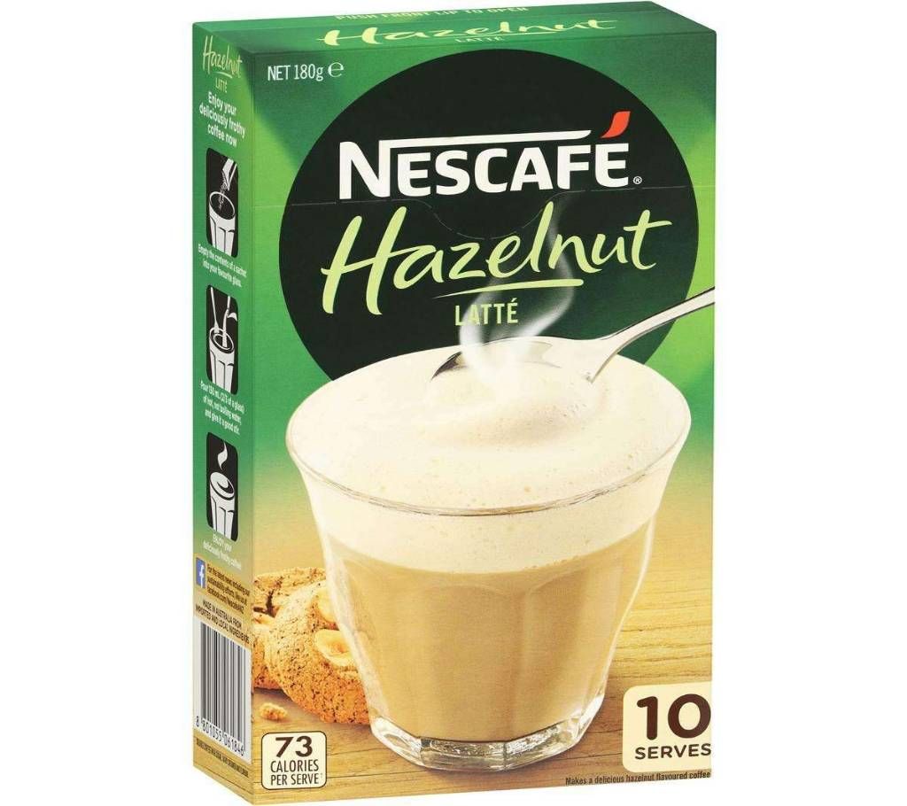 Nescafe Hazelnut Latte Sachets - 10 Pack