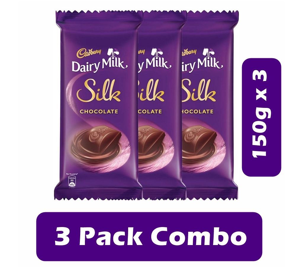 Cadbury Dairy Milk Silk Chocolate Bar, 150g (3 Pack Combo) India