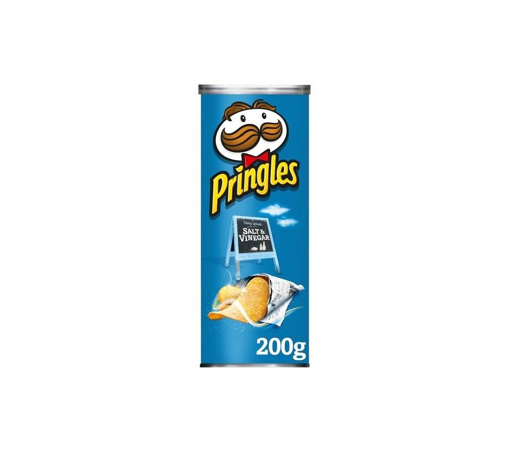 Pringles Salt & Vinegar Flavour Crisps-200gm-UK