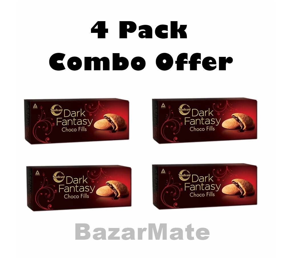 Sunfeast Dark Fantasy Choco Fills Biscuit 75gmX4 Combo Offer India