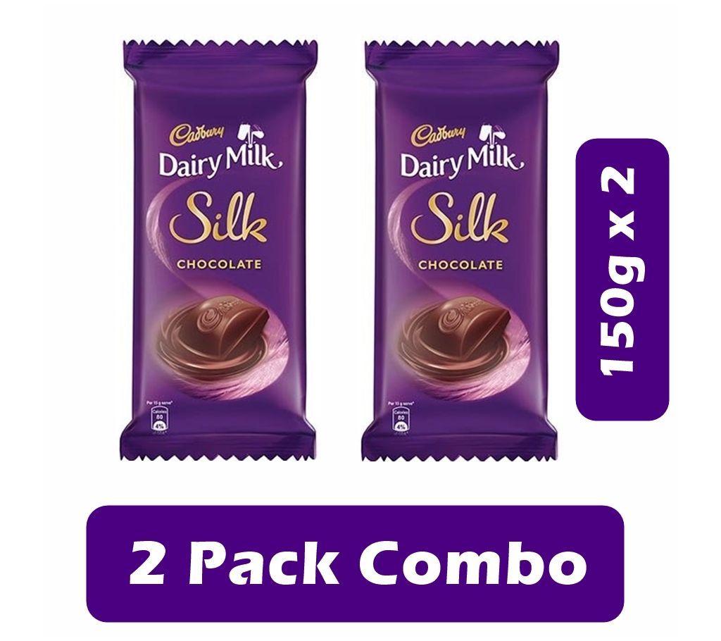 Cadbury Dairy Milk Silk Chocolate Bar, 150g (2 Pack Combo) India