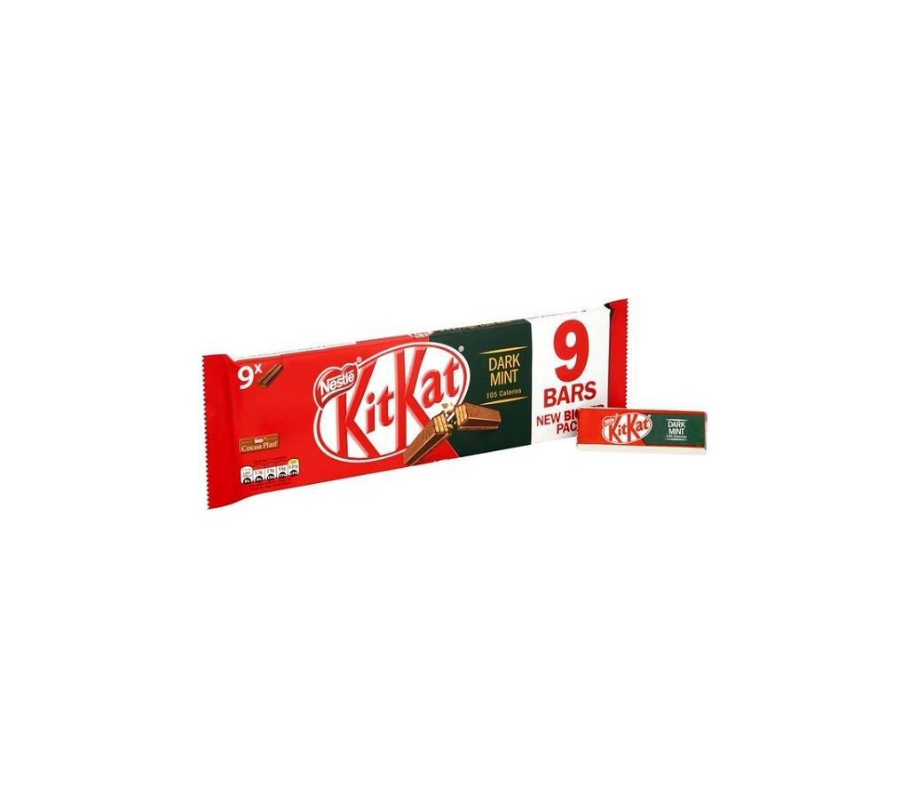 KitKat Mint Dark Chocolate 2 Finger 9 Pack UK