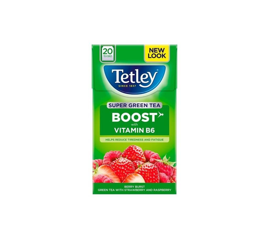 Tetley Super Green Tea Boost with Vitamin B UK (20 Tea Bags)