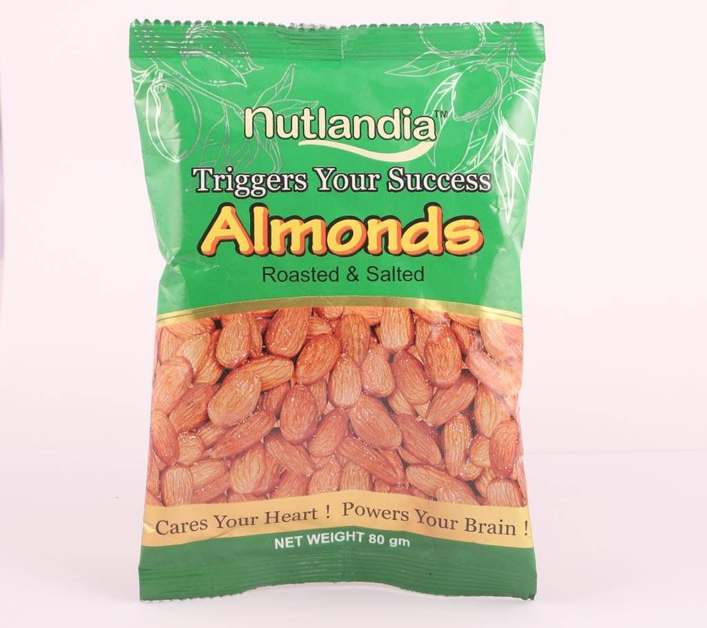 Nutlandia Almonds- Roasted & Salted 40grm * 3packet combo