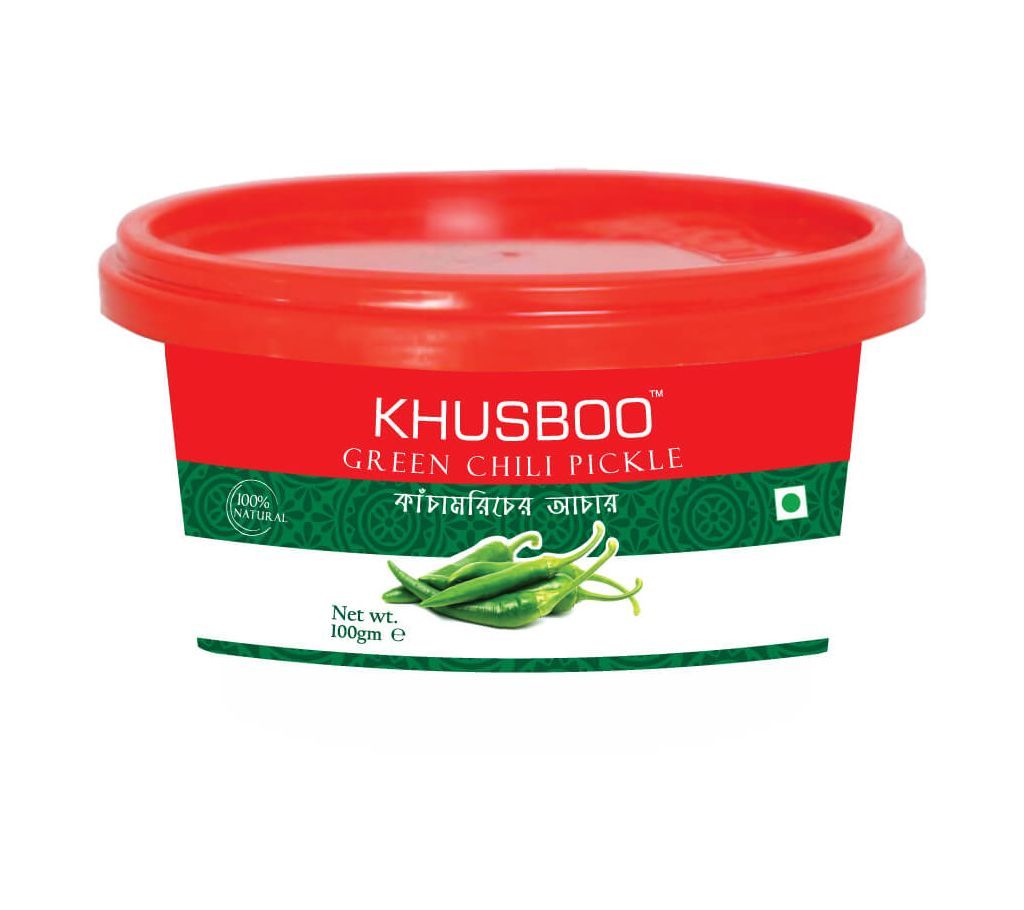 KHUSBOO Premium Green Chili Pickle 100 gm - BD