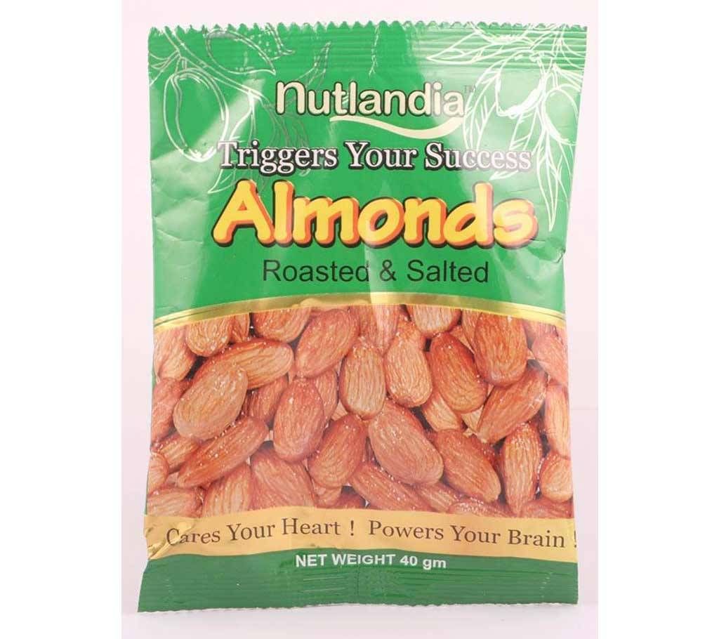 Nutlandia Almonds- Roasted & Salted 40grm * 3packet combo USA