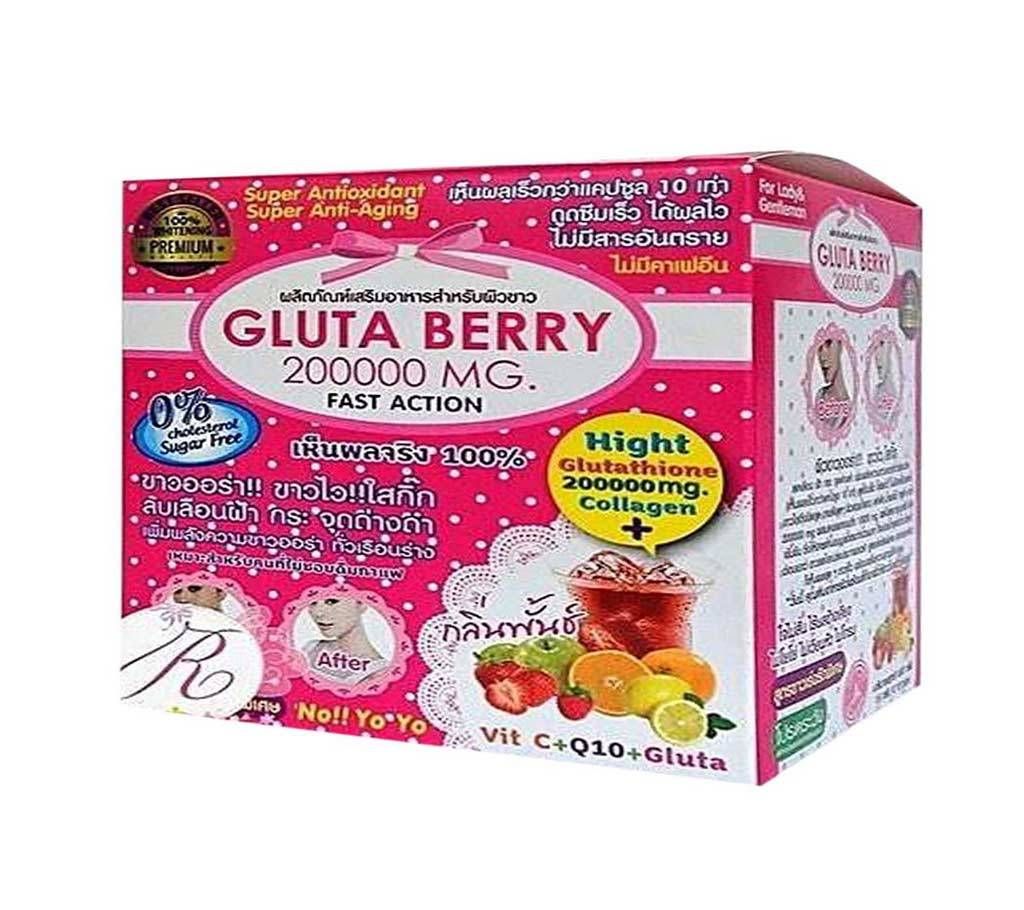 GLUTA BERRY 200000mg Glutathione Whitening Slimming Collagen Drink Sachet-200000mg-Thailand 