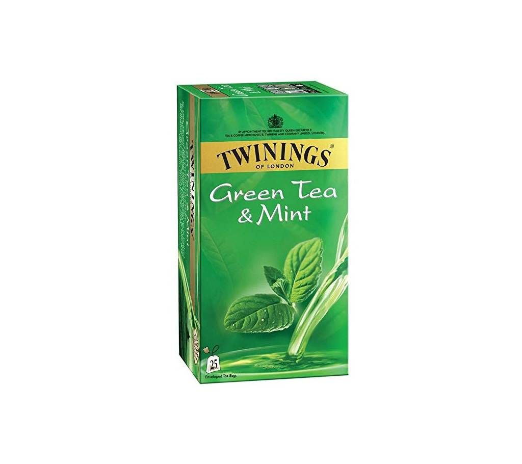 Twinings of London Green Tea and Mint (25 Tea Bag, China)