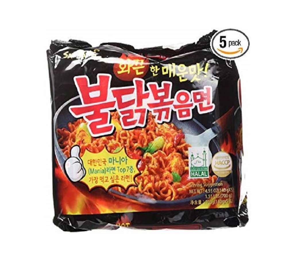 Samyang New Ramen/Spicy Chicken Roasted Noodles, 4.93 oz (Pack of 5) - Korea