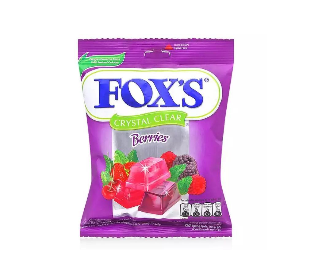 Foxs Crystal Clear Mix Berries Candy - 90gm