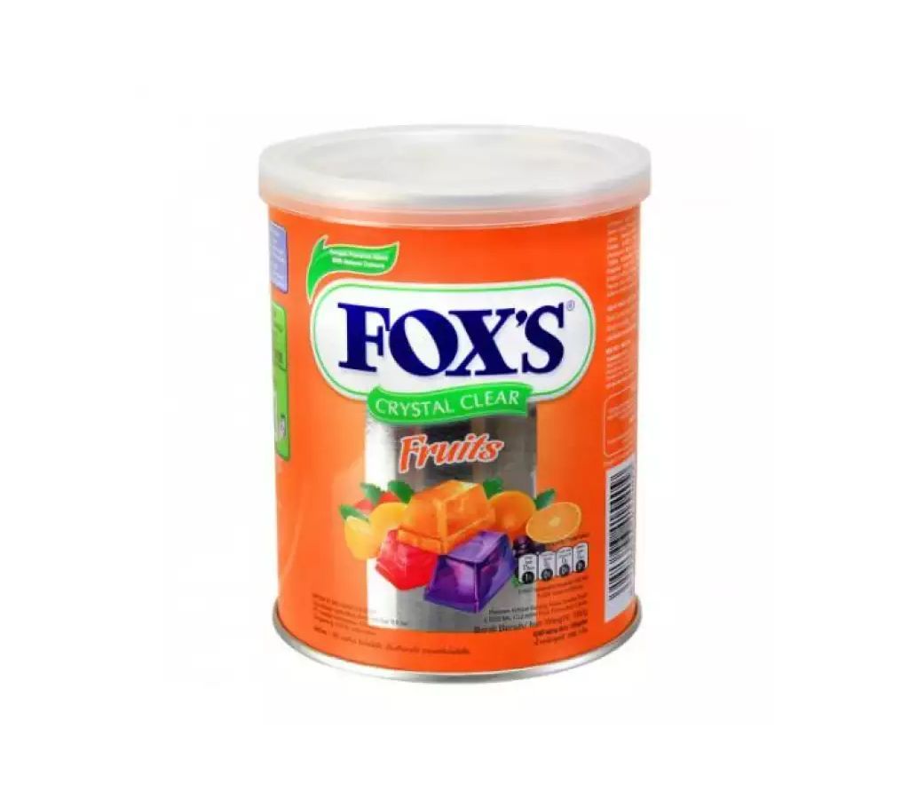FoxS Crystal Clear Fruits Flavored Candy Tin - 180g