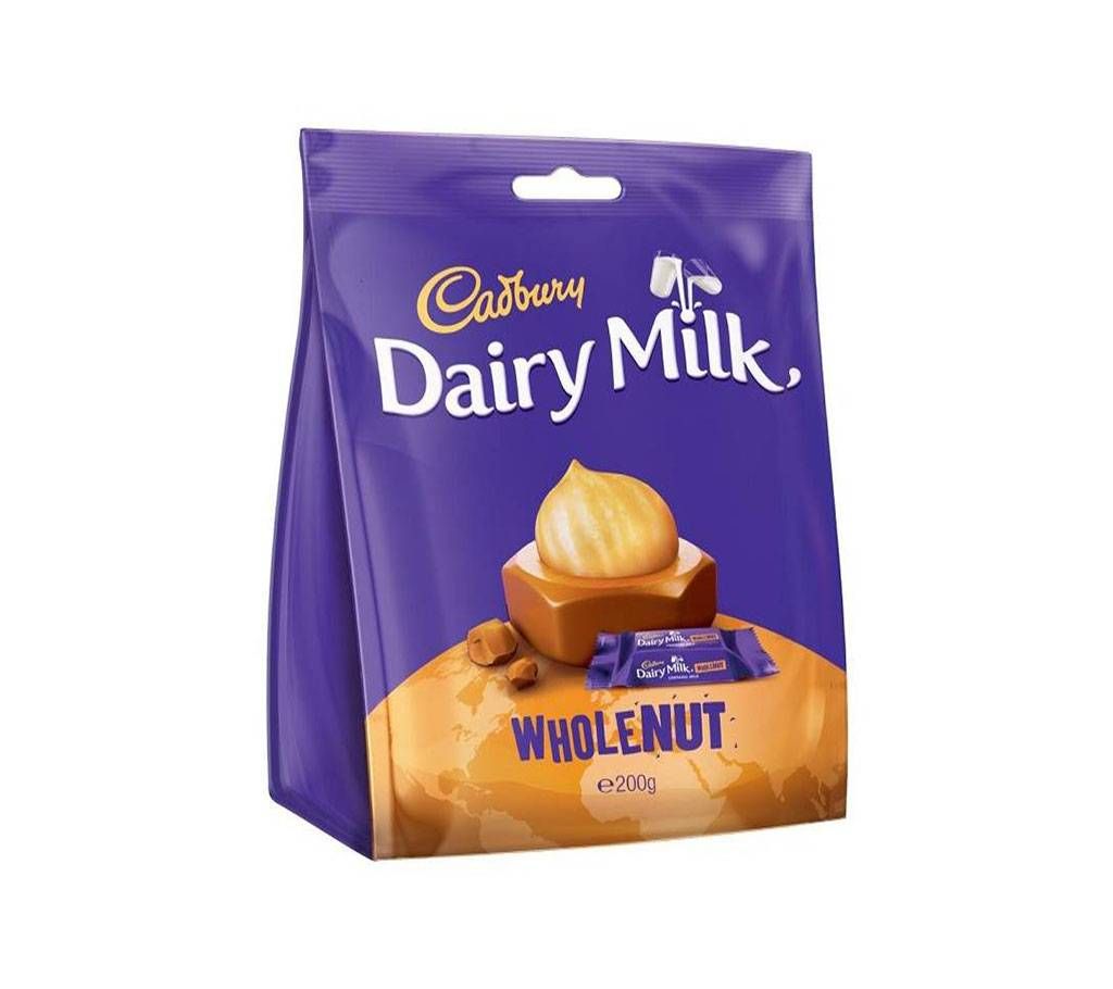 Cadbury Dairy Milk Whole Nut Chunks Bag 200g (UK)