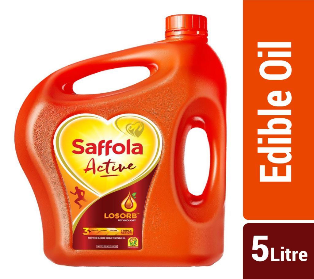 Saffola Active Oil (Blended Edible Vegetable Oil) - 5 Litre