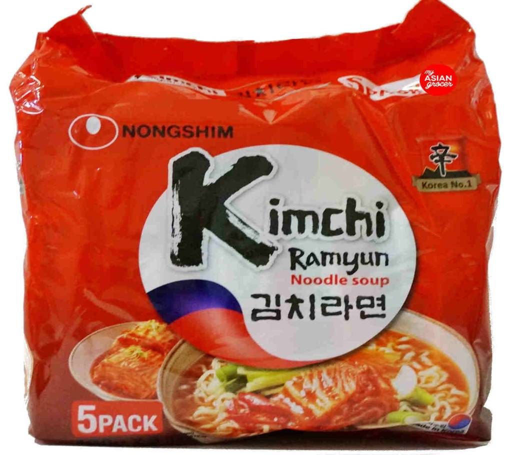 Nongshim Kimchi Ramyun Noodle Soup 120g x 5 Pack UK