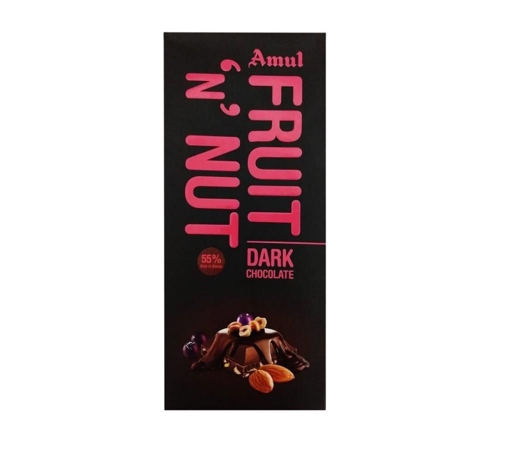 Amul fruit and nuts Dark Chocolate-150gm-India 