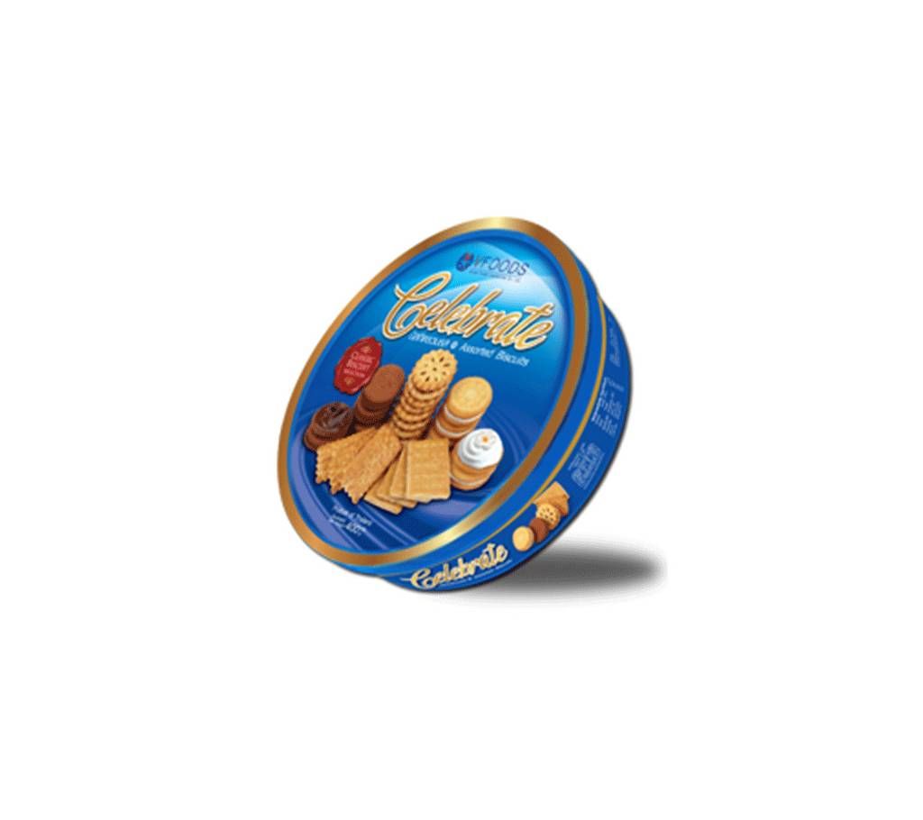 V Food Celebrate Round Tin Biscuit 400g Thailand