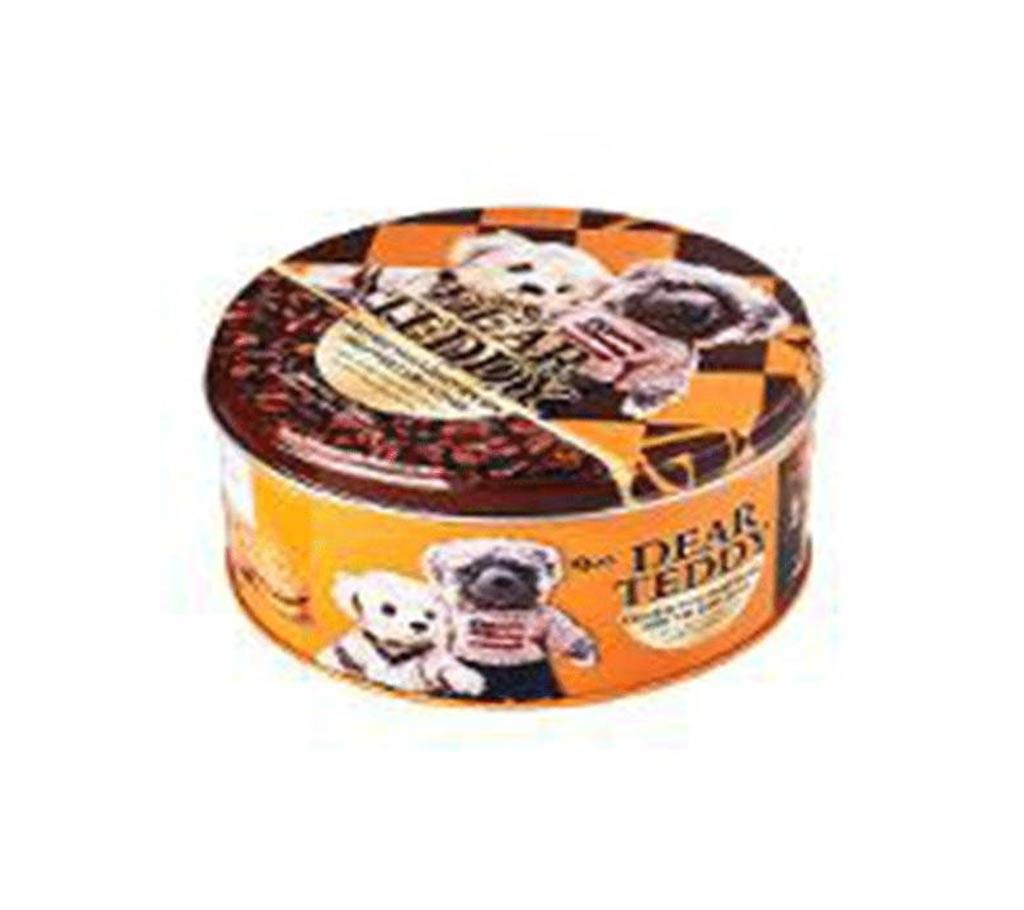 V Food Omais Dear Teddy Chocolate Flavor Round Tin Biscuit 150g Thailand