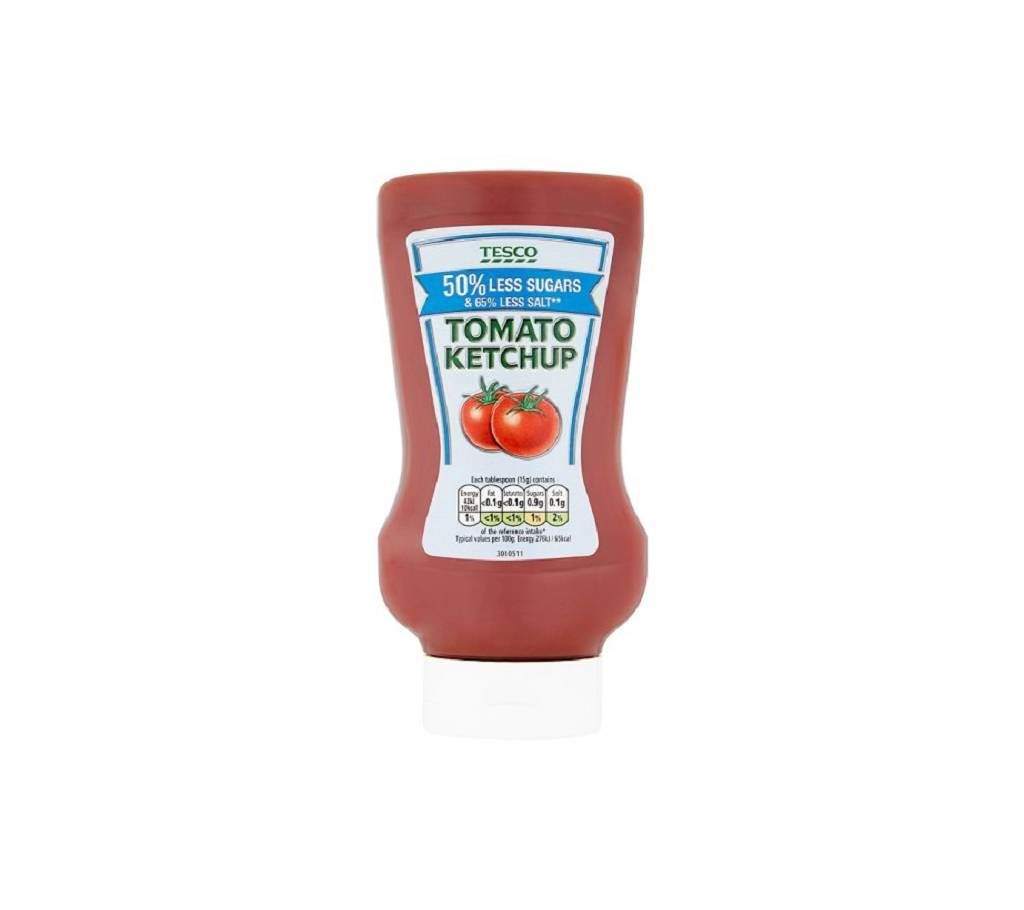 Tesco Top Down Tomato Ketchup Reduced Sugar And Salt 525G
