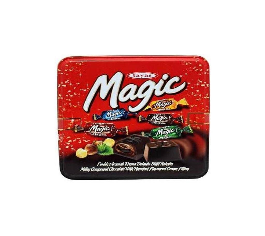 Tayas Magic Toffee Gift Square Tin Box Red 500gm (Turkish)