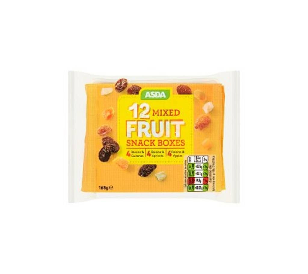 12 Mini Mixed Fruity Snack Boxes-168gm-UK 