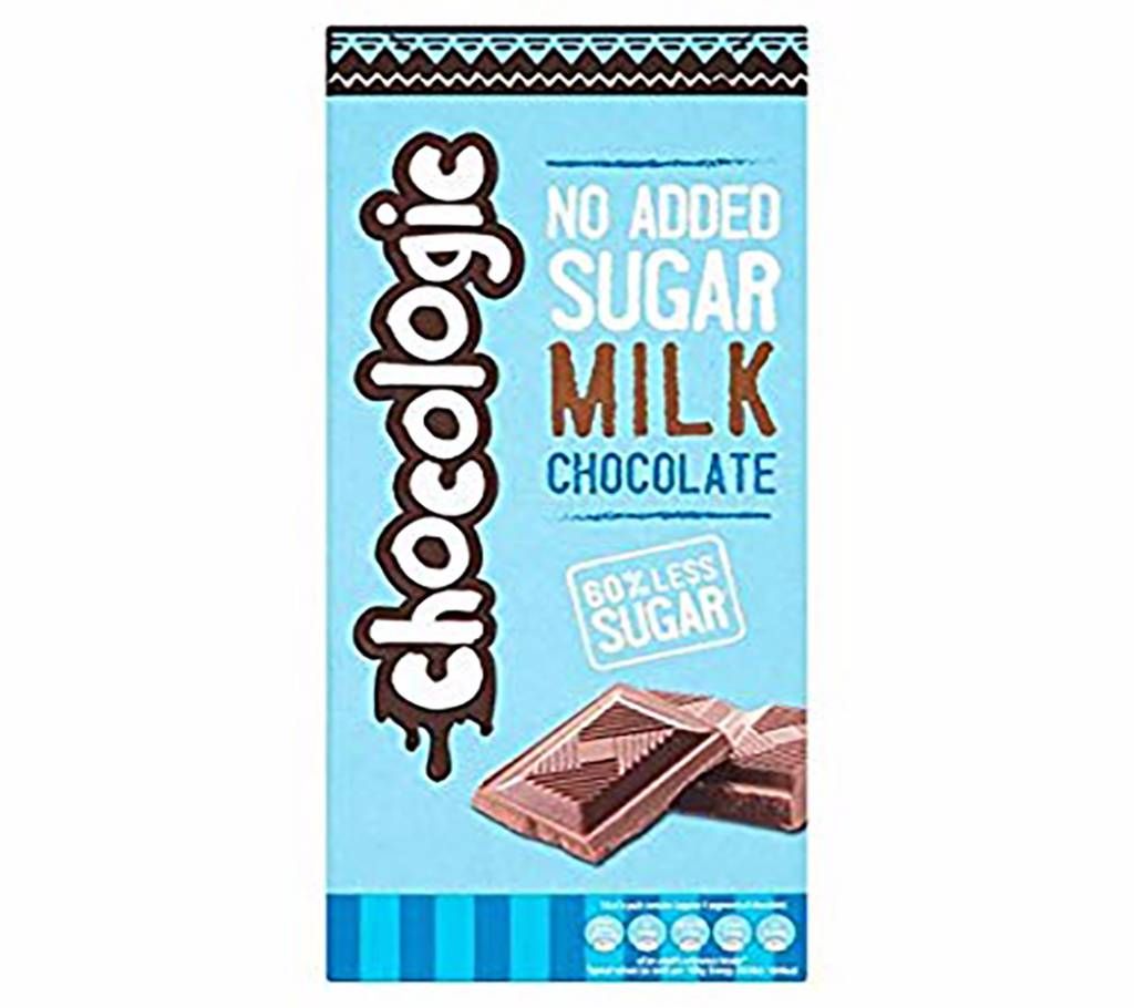 Chocologic No Added Sugar Milk Chocolate Bar 80g UK