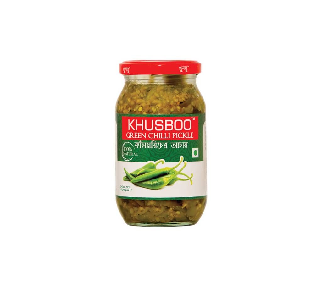 KHUSBOO Premium Green Chili Pickle 400 gm - BD