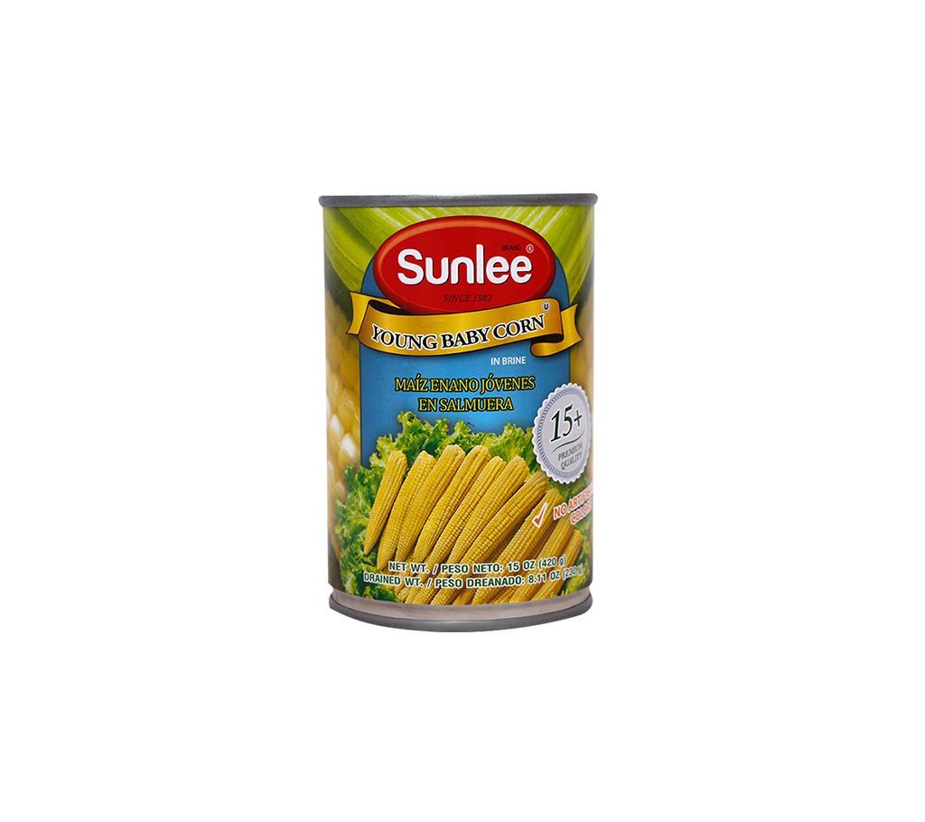 Sunlee Canned Young Baby Corn 420 gm Thailand