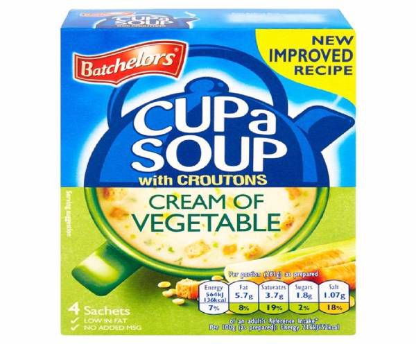 Batchelors Cup A Soup Cream Of Vegetable 122gm