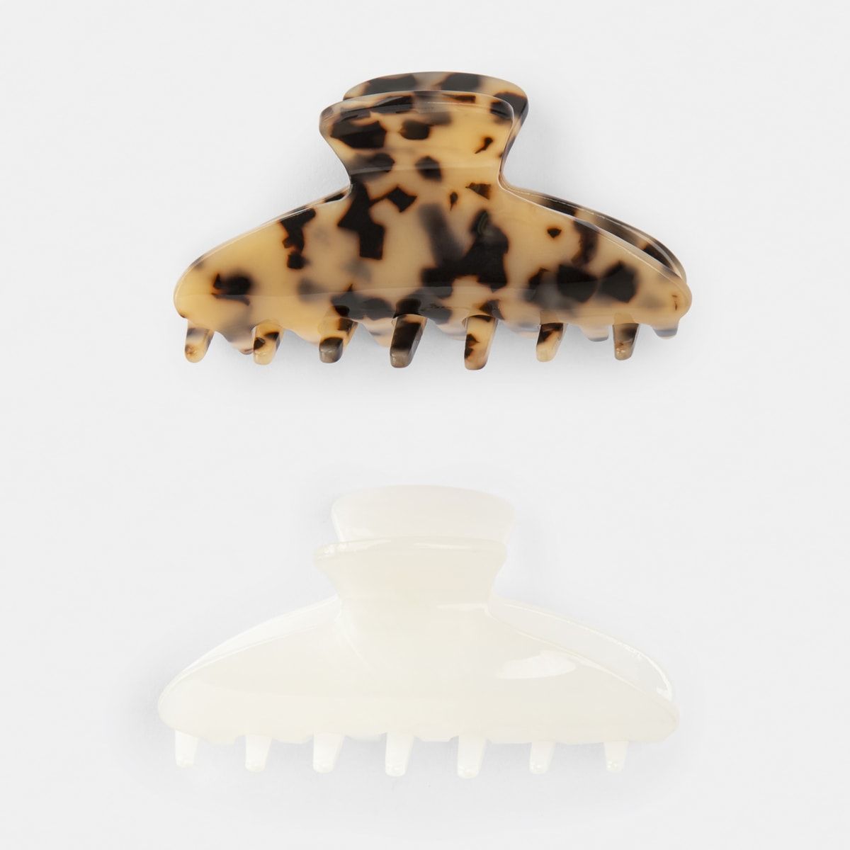 2 Pack Claw Clips - White & Tort
