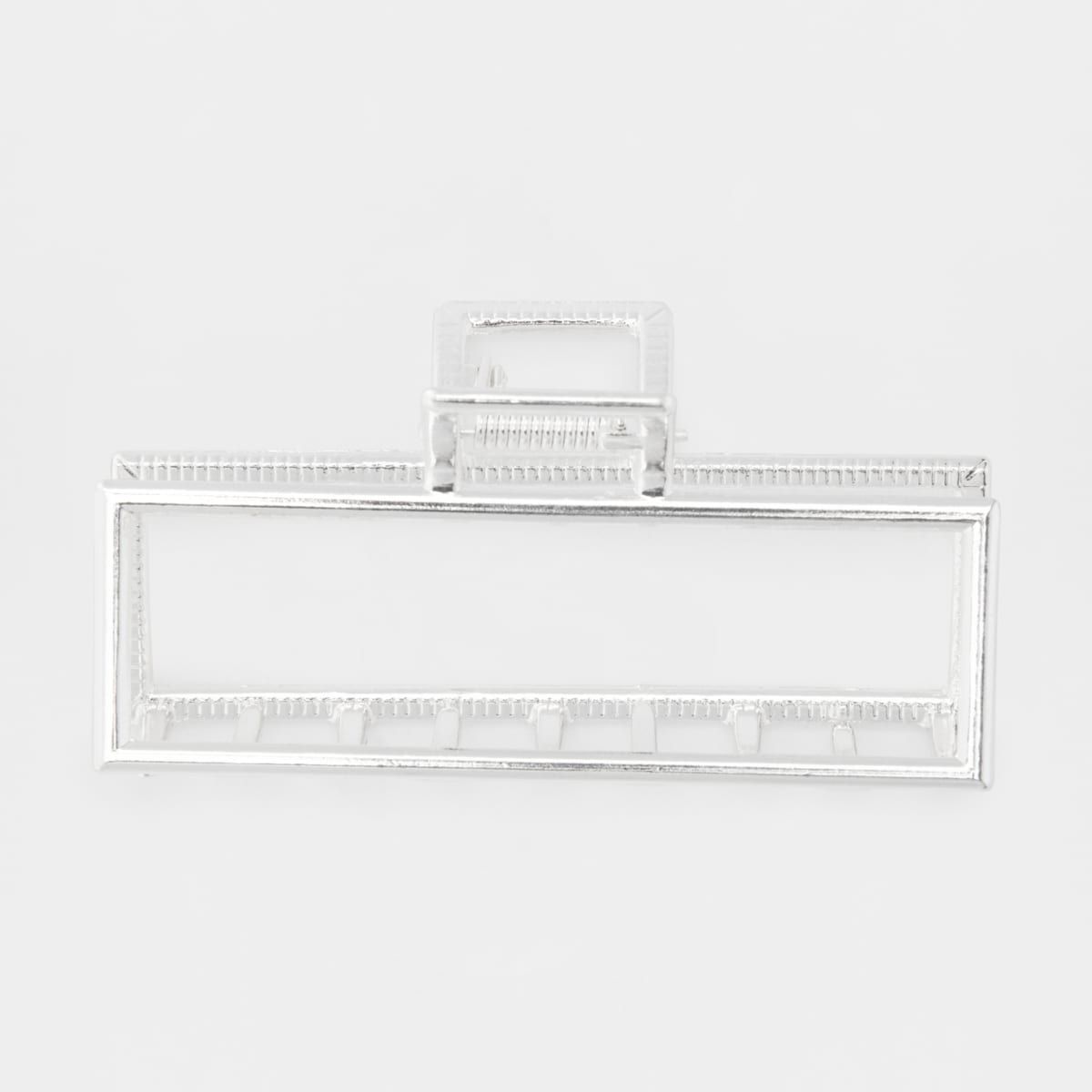 Metal Rectangle Claw Clip - Silver Look