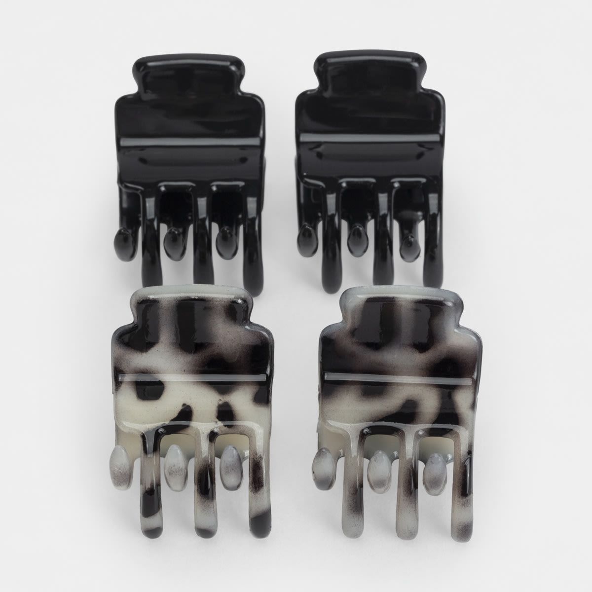 4 Pack Plastic Quarter Claw Grips Mixed Tort