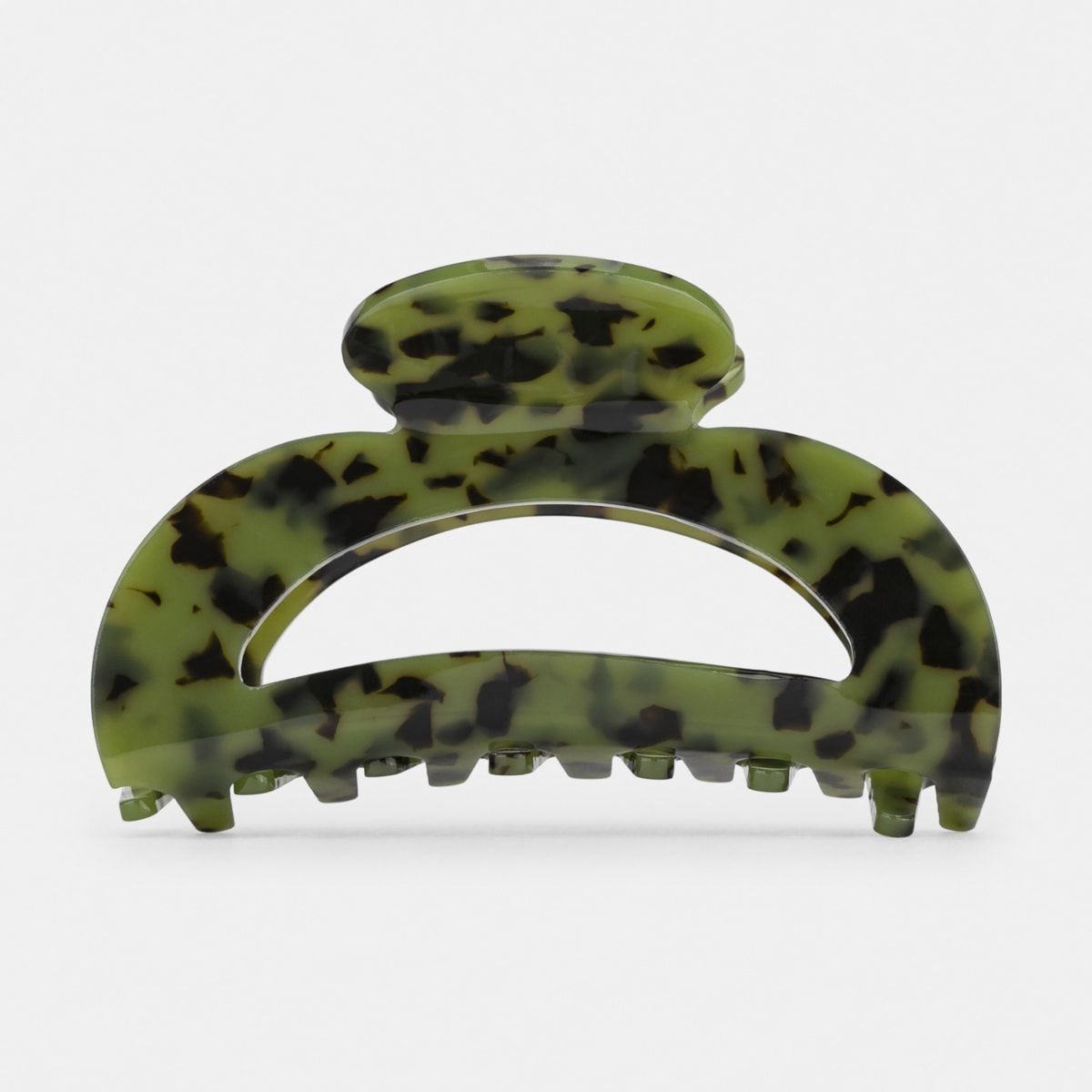 Large Cut Out Claw Clip - Green Tort