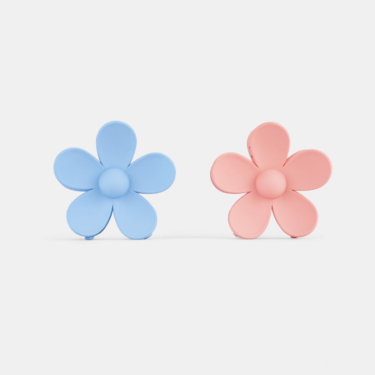 Twin Pack Floral Clips - Blush and Blue