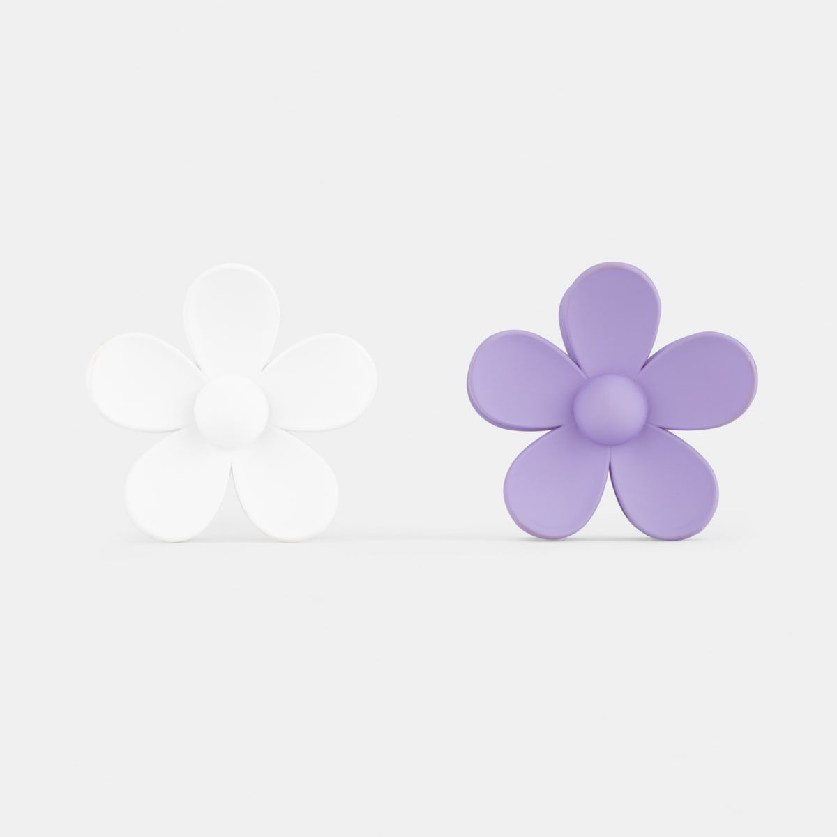 Twin Pack Floral Clips - White and Lilac