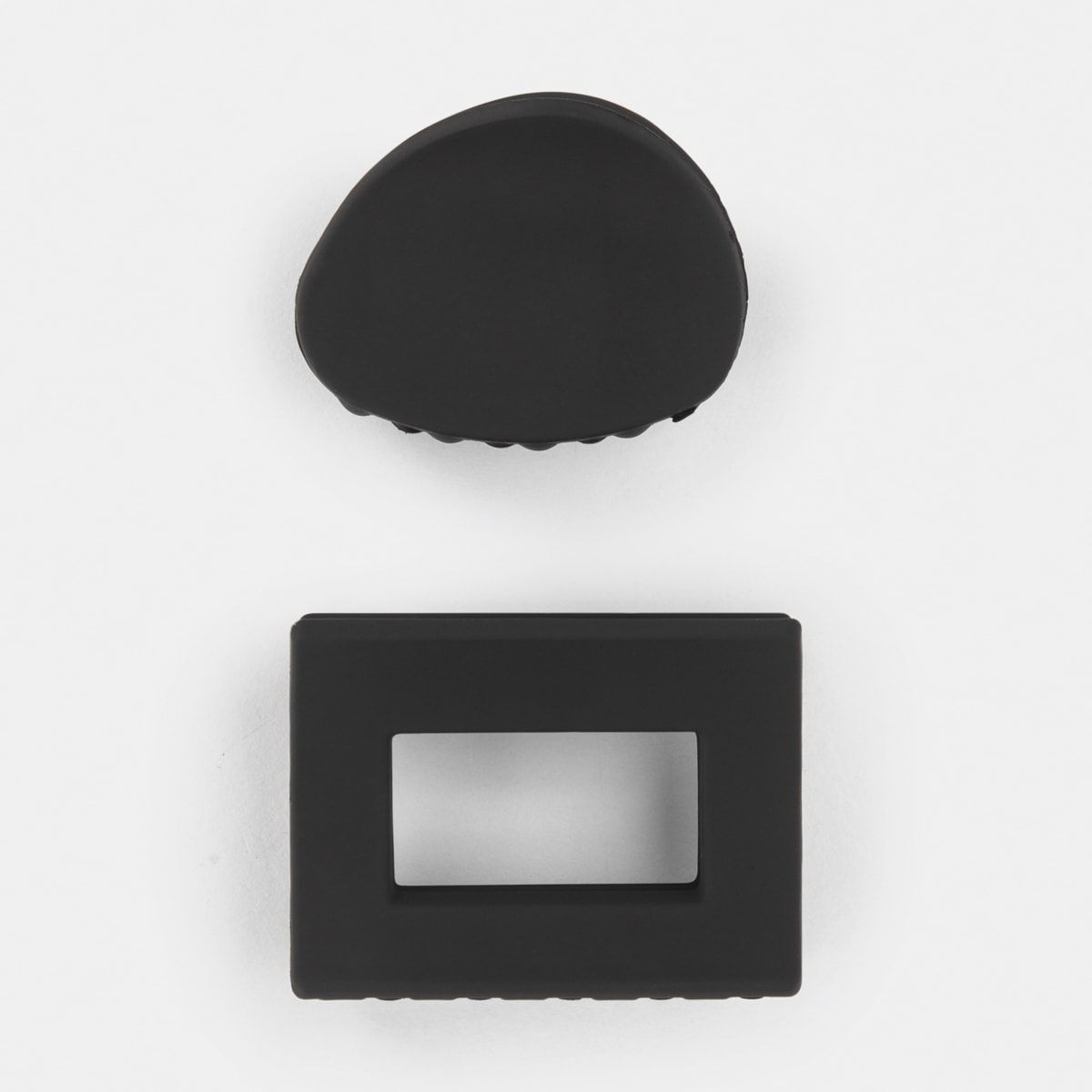 2 Pack Matte Hair Clips - Black