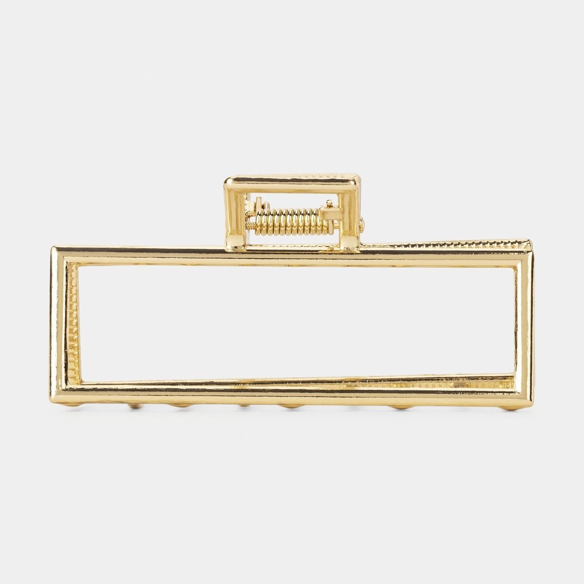 Metal Rectangle Claw Clip - Gold Look