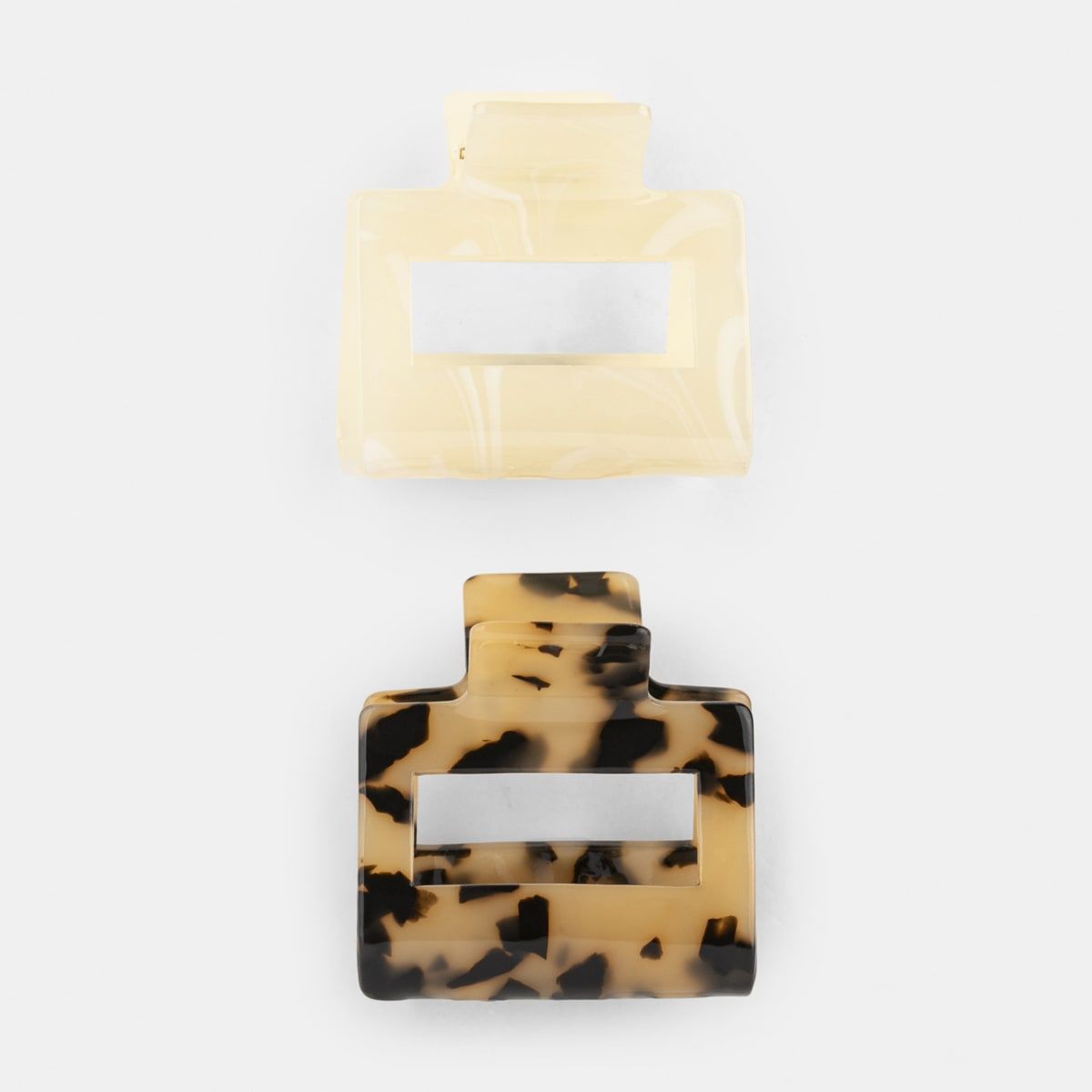 2 Pack Small Claw Clips - White and Tort